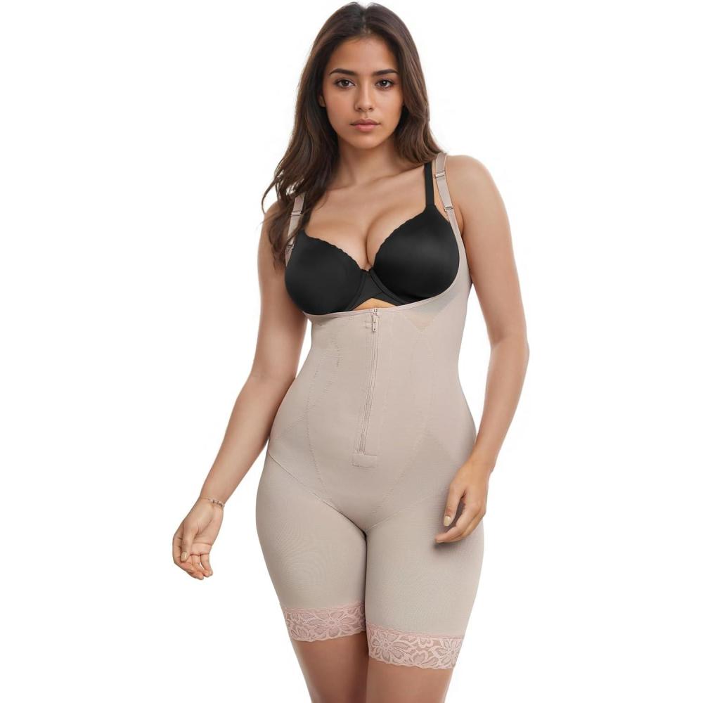 imageVoluptuosa womens Shapewear Bodysuit With Tummy Control Wear Your Own Bra Shapewear for Women Faja Body ShaperEvening Blush  Midthigh