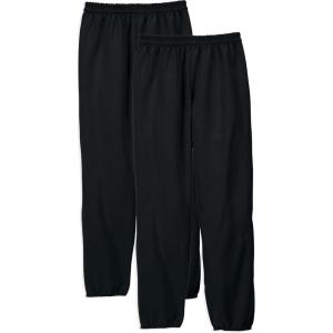Hanes Men’s Ecosmart Best Sweatpants, Athletic Lounge Pants with C”ed Cuffs(Black – 2 Pack)