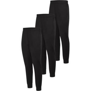 Hanes Mens Joggers, 3-Pack, Cool Dri Training, Moisture-Wicking Casual Men’s Athletic Joggers(Black)
