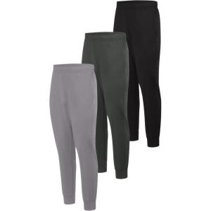 Hanes Mens Joggers, 3-Pack, Cool Dri Training, Moisture-Wicking Casual Men’s Athletic Joggers(Black/Charcoal/Graphite)