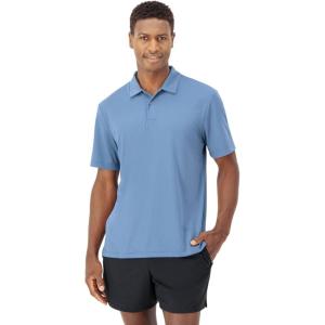 Hanes Mens Moves Performance Polo, Short Sleeve Polo Shirt for Men, Moisture-Wicking(Blue Dive)