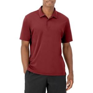 Hanes Mens Moves Performance Polo, Short Sleeve Polo Shirt for Men, Moisture-Wicking(Cardinal Red)