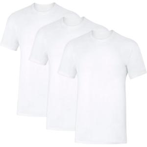 Hanes Mens Sweat Block Undershirt, Underarm Sweat Blocking Tee, White Crewneck T-Shirt, 3-Pack(White)