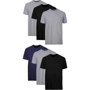 Hanes Mens Undershirt Packs, Stay-Tucked Soft Cotton Undershirts, Best Undershirts for Men, White/Black/Asstd Multipacks(Black/Grey/Blue Assorted – 6 Pack)