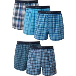 Hanes Men’s Underwear Boxers Pack, Cool & Breathable Cotton Underwear, Moisture-Wicking Boxers for Men(Assorted)