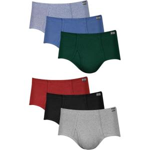 Hanes Men’s Underwear Briefs, Cotton Mid Rise Briefs, Covered Waistband, Moisture Wicking, Multi-Pack(Assorted Solids 6-pack)