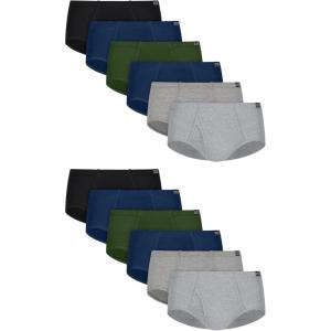 Hanes Men’s Underwear Briefs, Cotton Mid Rise Briefs, Covered Waistband, Moisture Wicking, Multi-Pack(Black)