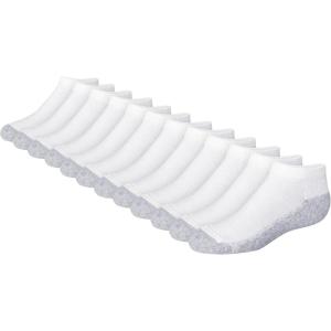 Hanes boys Ankle Socks, 14 Pairs, Stretch-cotton Socks for Boys, Moisture-wicking, Cushioned(No Show – White/Grey Bottom – 12 Pack)