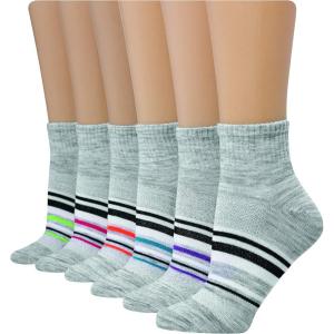 Hanes womens Hanes Women’s 6-pair Lightweight Breathable Ventilation Ankle Socks(Grey – 6 Pack)