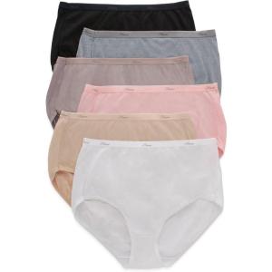 Hanes women’s Hi-Cut Panties Pack, Lightweight Cotton Hi-Cuts, 6-Pack (Retired, Colors May Vary)(Body Tones)