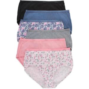 Hanes women’s Hi-Cut Panties Pack, Lightweight Cotton Hi-Cuts, 6-Pack (Retired, Colors May Vary)(Fashion Color Mix)