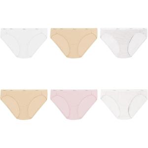 Hanes women’s Hi-Cut Panties Pack, Lightweight Cotton Hi-Cuts, 6-Pack (Retired, Colors May Vary)(Taupe/White/Pink/Print Mix)
