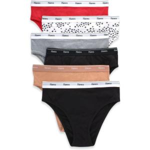 Hanes womens Originals Hi-leg Panties, Breathable Stretch Cotton Underwear, Assorted, 6-pack(Basic Color Mix)