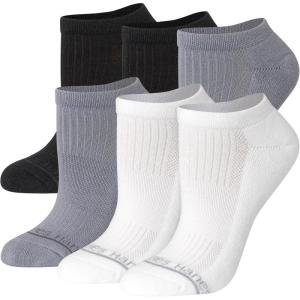Hanes womens Supersoft Socks, Stretch No Show and Mid Crew Socks, 6-pairs(Black/Gray/White)
