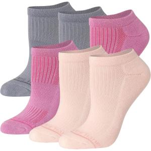Hanes womens Supersoft Socks, Stretch No Show and Mid Crew Socks, 6-pairs(Pink/Gray/Peach)