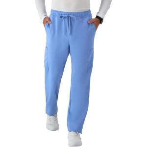 Hanes Mens Scrubs Healthcare Pants, Scrub Pants for Men, Moisture-Wicking & Odor Control, 5 Pockets(Ceil Blue 2)