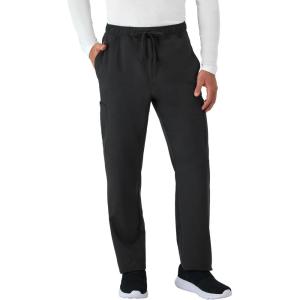 Hanes Mens Scrubs Healthcare Pants, Scrub Pants for Men, Moisture-Wicking & Odor Control, 5 Pockets(New Ebony)