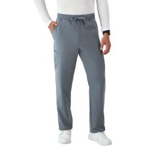 Hanes Mens Scrubs Healthcare Pants, Scrub Pants for Men, Moisture-Wicking & Odor Control, 5 Pockets(Slate Grey)