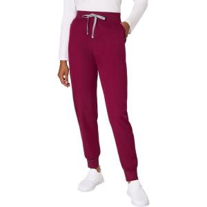 Hanes Womens Scrub Joggers, Comfort Fit Healthcare Pants for Women, Moisture-Wicking Medical Scrubs with Odor Control(Afternoon Burgundy)
