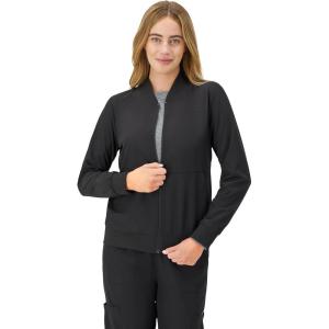 Hanes Women’s Scrubs Zip-Up Bomber Jacket(New Ebony)