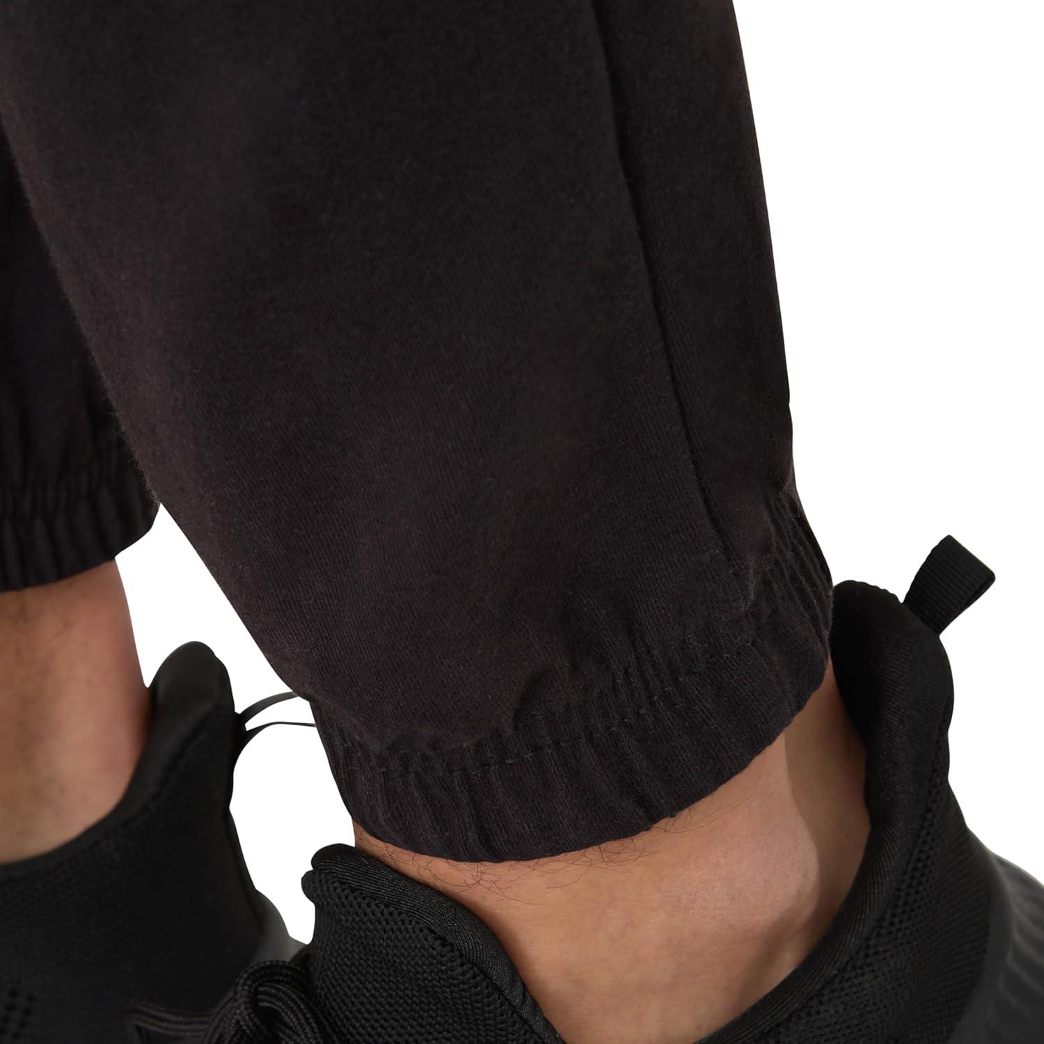 imageHanes Mens Cotton Jersey Jogger Knit Sweatpants with Pockets Jogger Cinched Cuff and Straight LegBlack