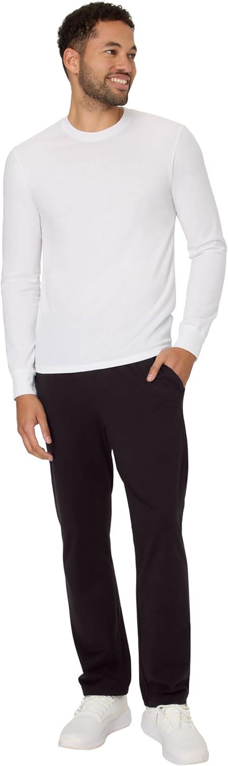 imageHanes Mens Cotton Jersey Jogger Knit Sweatpants with Pockets Jogger Cinched Cuff and Straight LegBlack