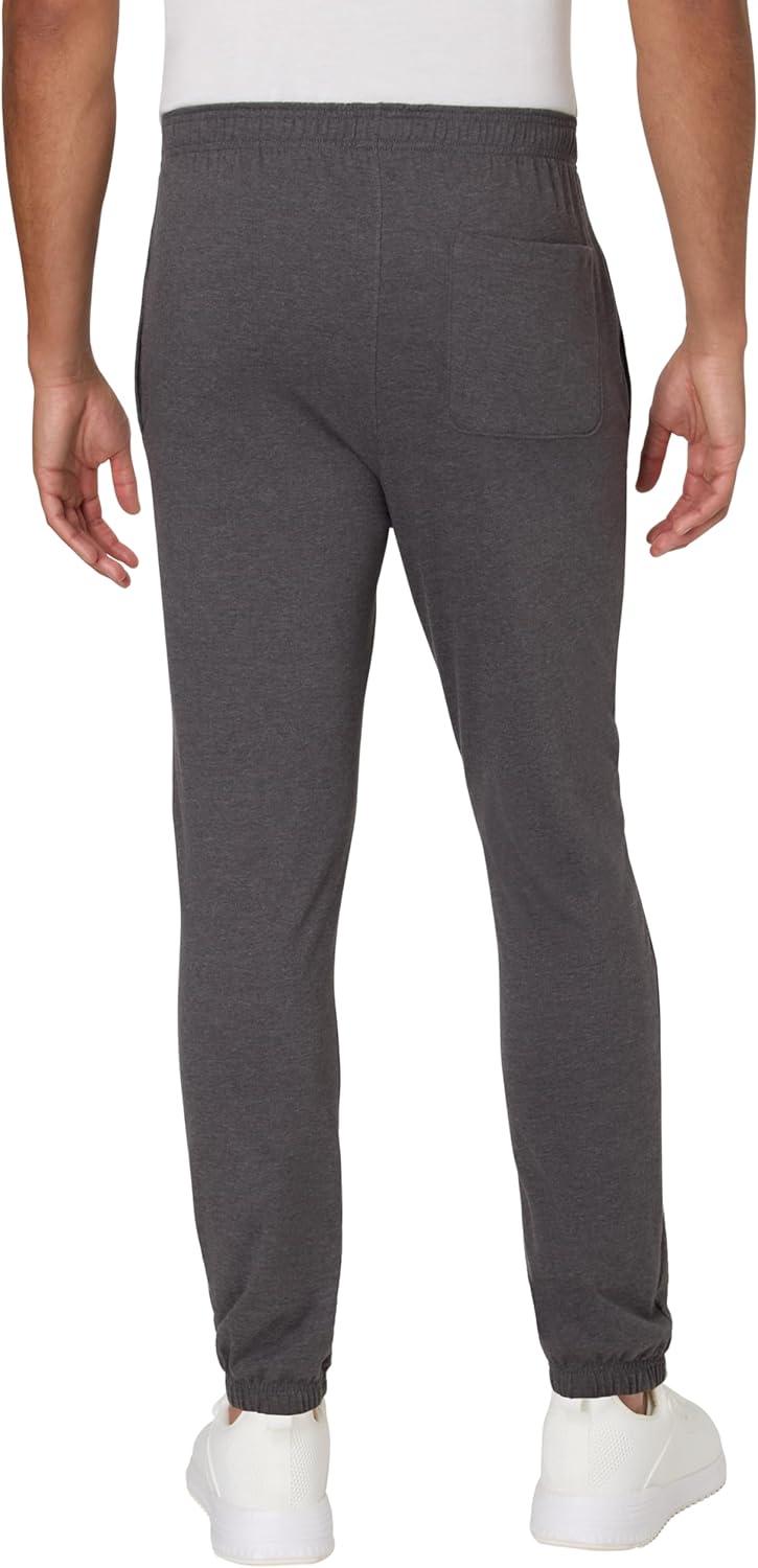 imageHanes Mens Cotton Jersey Jogger Knit Sweatpants with Pockets Jogger Cinched Cuff and Straight LegCharcoal Heather