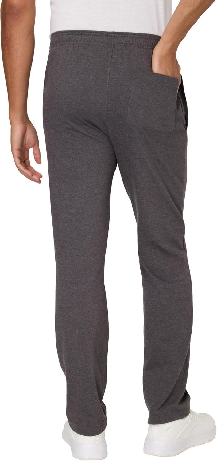 imageHanes Mens Cotton Jersey Jogger Knit Sweatpants with Pockets Jogger Cinched Cuff and Straight LegCharcoal Heather