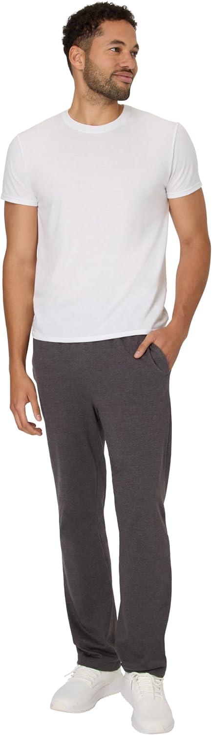imageHanes Mens Cotton Jersey Jogger Knit Sweatpants with Pockets Jogger Cinched Cuff and Straight LegCharcoal Heather