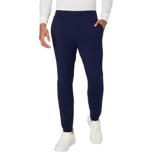 Hanes Men’s Cotton Jersey Jogger, Knit Sweatpants with Pockets, Jogger, Cinched Cuff and Straight Leg(Athletic Navy)