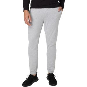 Hanes Men’s Cotton Jersey Jogger, Knit Sweatpants with Pockets, Jogger, Cinched Cuff and Straight Leg(Light Steel)