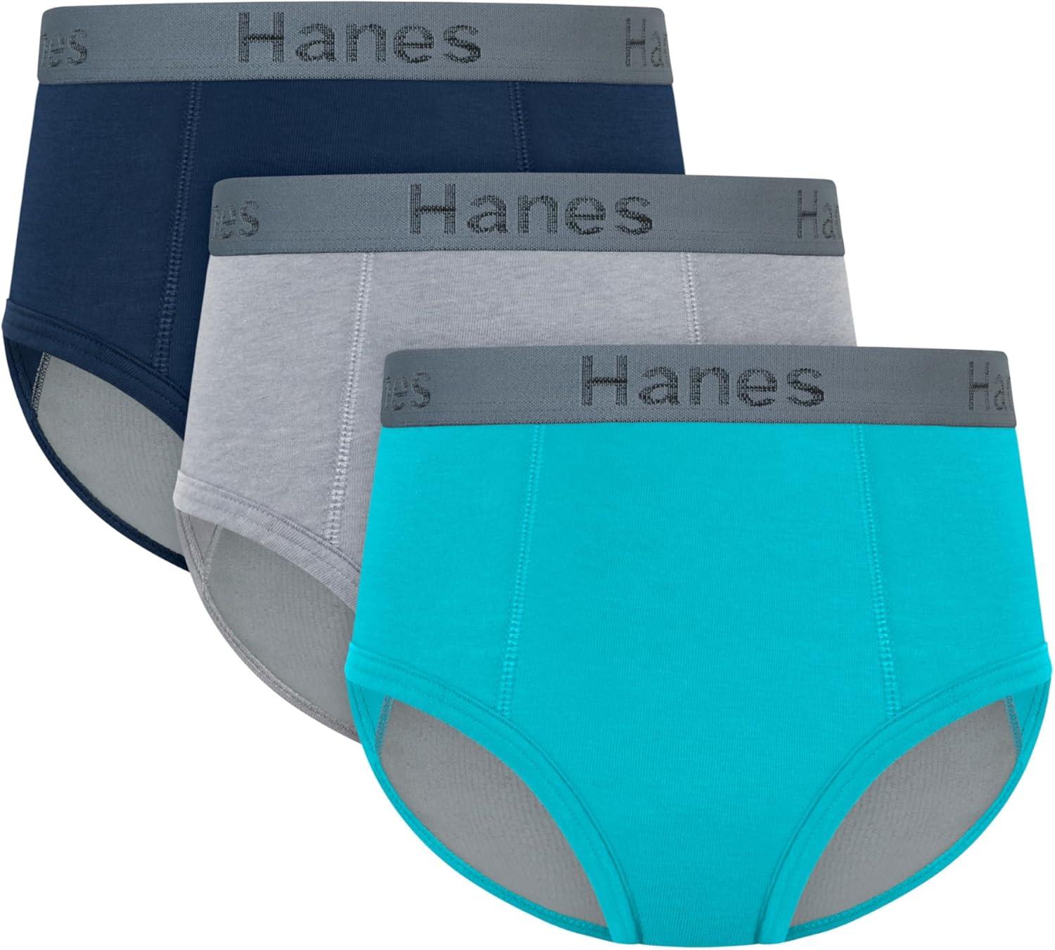 imageHanes boys Nighttime Underwear Leak Protection Confident Nights Overnight Underwear Kids Leakproof Underpants 3 PackTurquoiseGreyPink