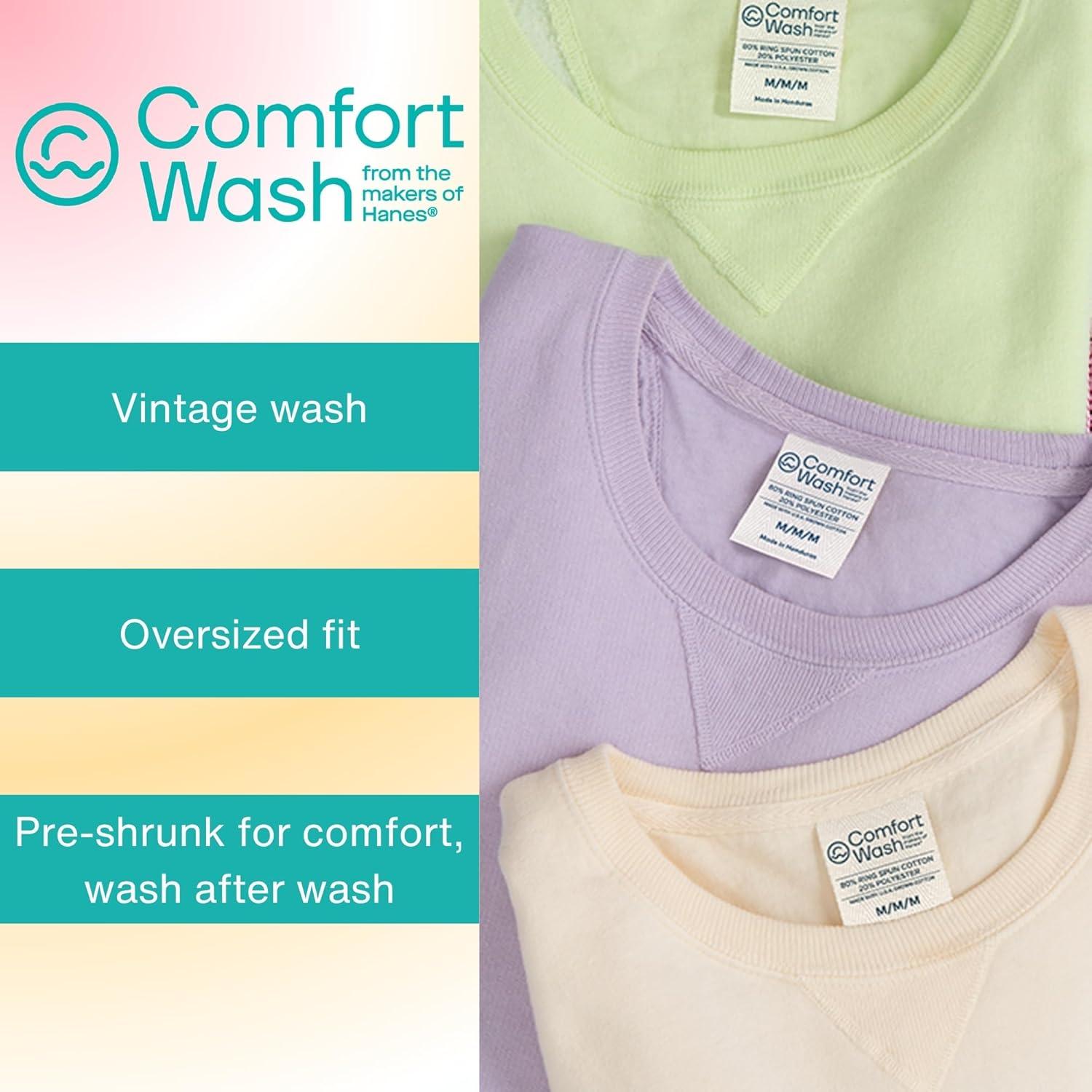 imageHanes mens Comfortwash Garment Dyed SweatshirtCypress Green