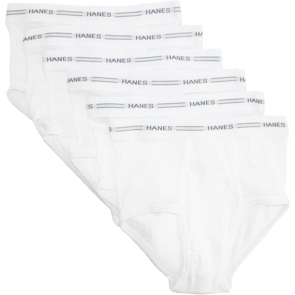imageHanes Boys Brief Underwear Cotton Underwear for Boys No RideUp Briefs 6 and 10 PacksWhite  6 Pack