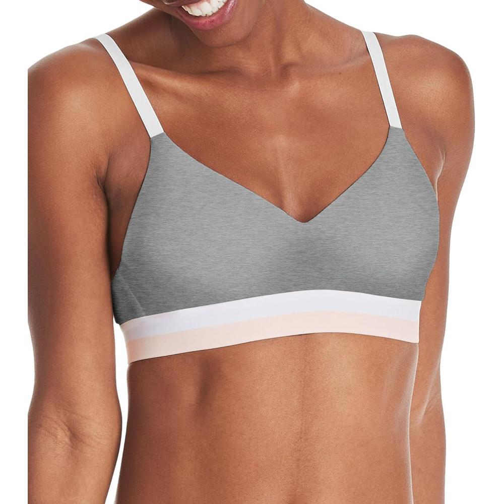 imageHanes Womens Pushup TShirt Wireless Bra ComfortFlex Fit Eco Soft Sizes S2xHeather Grey