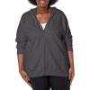 imageJUST MY SIZE womens Just My Size Zipup Fleece Womens Hoodie Ecosmart Hooded Sweatshirt Plus SizeSlate Heather