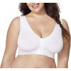 imageJUST My Size Womens Pure Comfort FrontClose Wireless Bra Seamless Cooling TShirt Bra Mj1274White