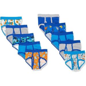 Hanes Boys’ Brief Underwear, Cotton Underwear for Boys, No Ride-Up Briefs, 6 and 10 Packs(Assorted – 10 Pack)