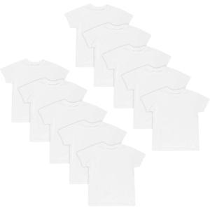 Hanes Boys Eco White Crew Undershirts, 10 Pack, Size M