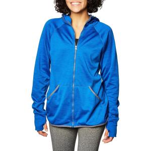 Hanes Sport Women’s Performance Fleece Full Zip Hoodie(Awesome Blue Heather/Dada Grey Binding)