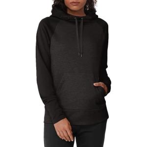 Hanes Sport Women’s Performance Fleece Pullover Hoodie(Black Solid/Black Heather)