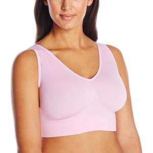 Hanes Women’s Just My Size Seamless Bralette, Pure Comfort Light Support Pullover Bra, Plus Sizes(Deep Kiss Pink)