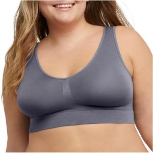 Hanes Women’s Just My Size Seamless Bralette, Pure Comfort Light Support Pullover Bra, Plus Sizes(Private Jet)