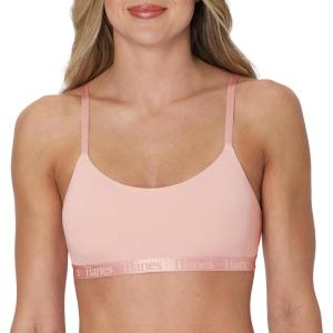 Hanes Women’s Originals Supersoft String Bralette, Pullover Bra, Scoop Neckline(Cotton Candy Pink)