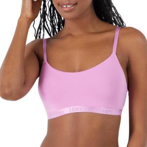 Hanes Women’s Originals Supersoft String Bralette, Pullover Bra, Scoop Neckline(Strawberry Candy Pink)
