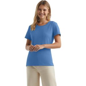 Hanes Women’s Perfect-T Crewneck T-Shirt, Lightweight Cotton Short Sleeve Tee for Women(Carolina Blue)