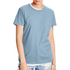 Hanes Women’s Perfect-T Crewneck T-Shirt, Lightweight Cotton Short Sleeve Tee for Women(Light Blue)