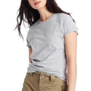 Hanes Women’s Perfect-T Crewneck T-Shirt, Lightweight Cotton Short Sleeve Tee for Women(Light Steel)