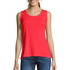 Hanes Women’s Shirts, Women’s Mini-Ribbed Cotton Tank Tops, Women’s Sleeveless T-Shirts, Women’s Tanks(Red Spark)