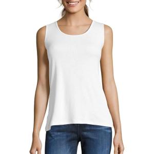 Hanes Women’s Shirts, Women’s Mini-Ribbed Cotton Tank Tops, Women’s Sleeveless T-Shirts, Women’s Tanks(White)